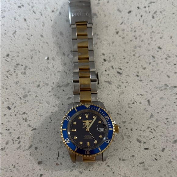 Men’s Invicta Two-Tone Blue and Gold Watch - Picture 1 of 5